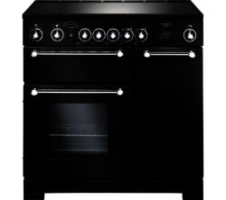 RANGEMASTER  Kitchener 90 Electric Ceramic Range Cooker - Black & Chrome